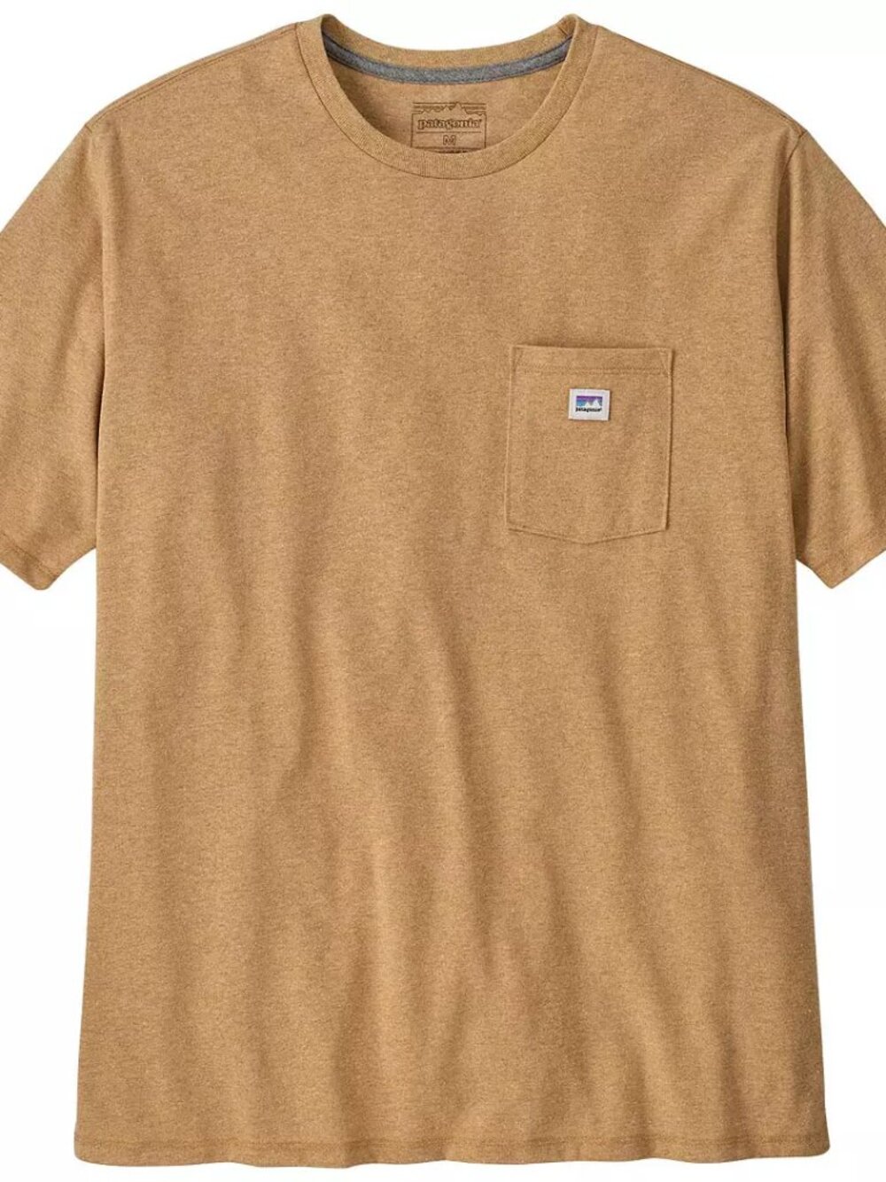 Patagonia Mens Size M Shop Sticker Pocket Responsibili-Tee Short Sleeve Gold